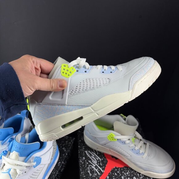 Air Jordan Spizike Low Sneaker Bundle White/University Blue & Grey/Yellow Size 1 - Picture 10 of 16